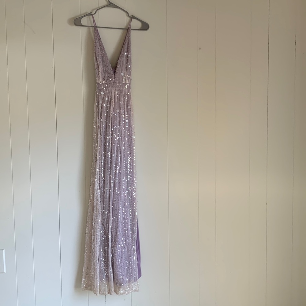 Lulu size small purple sequence long dress